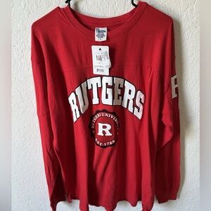 Women’s Large Rutgers Scarlet Knights PRESSBOX Long Sleeve T-shirt New NWT